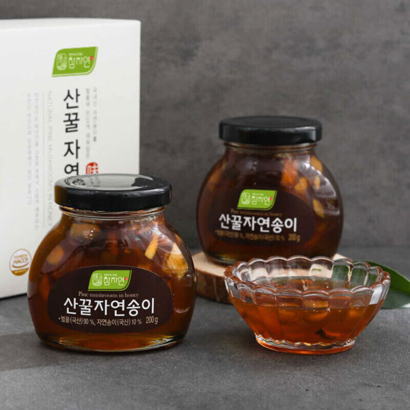 참자연영농조합법인,[참자연]산꿀자연송이(유리병) 200g x 2