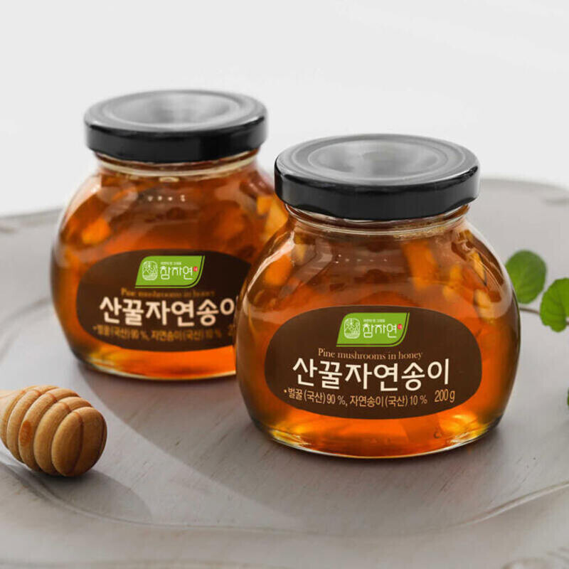 참자연영농조합법인,[참자연]산꿀자연송이(유리병) 200g x 2