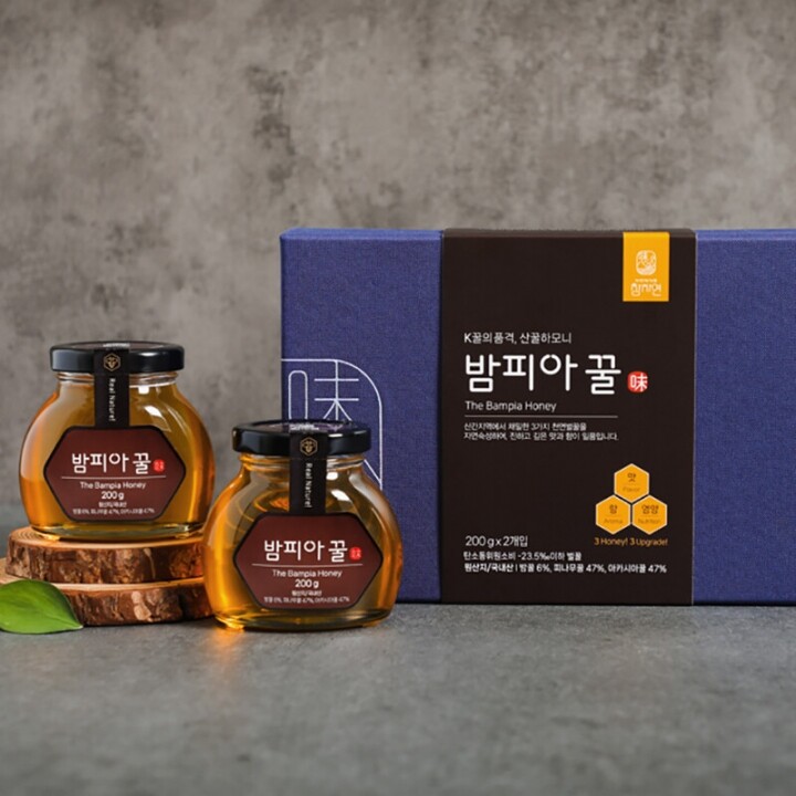 강원더몰,[참자연]밤피아꿀(유리병200g x 2)
